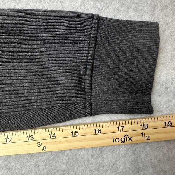 Van Heusen 1/4 Zip Sweater Men's M Gray Modern French Ribbed Long Sleeve Mock - Picture 9 of 9